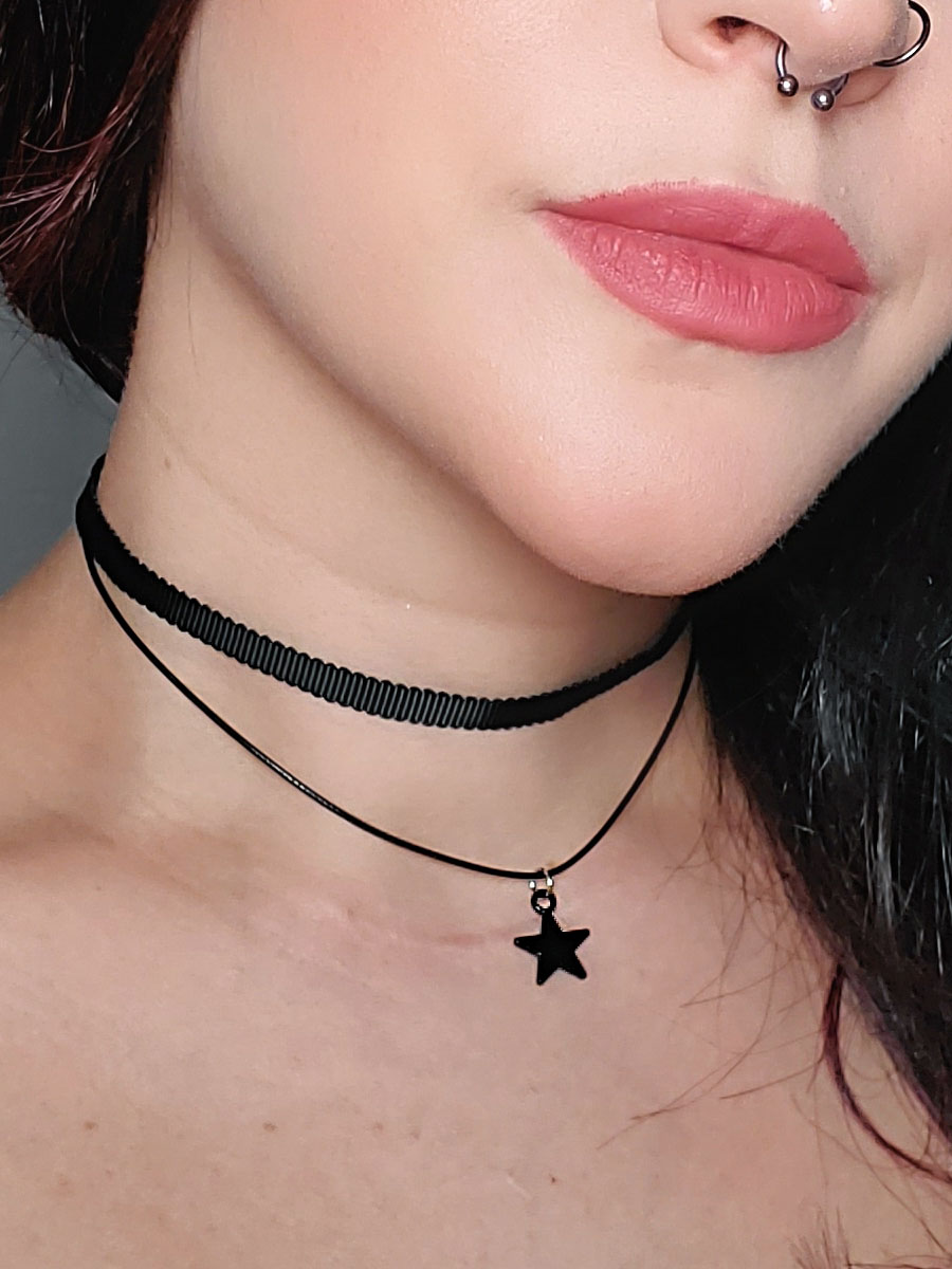 Black Star Lace Choker