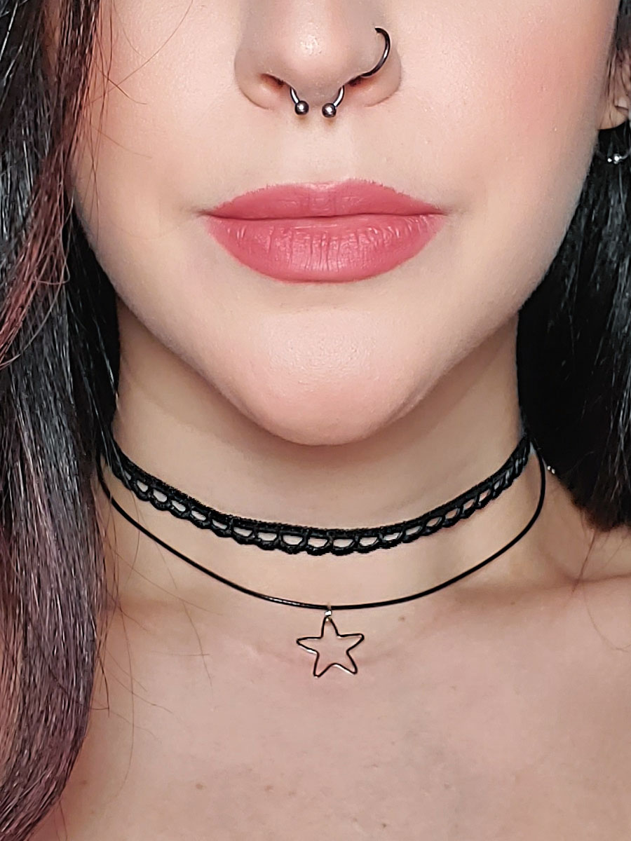 Silver Hollow Star Choker